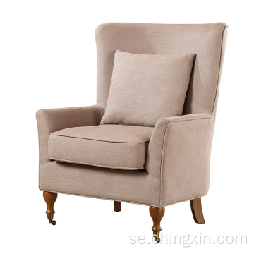 Solid Fabric Fritid Beväpnad Accent Chair